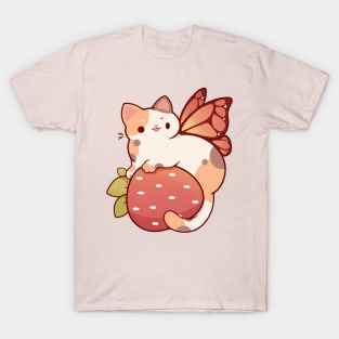 Fairy calico cat with strawberry T-Shirt